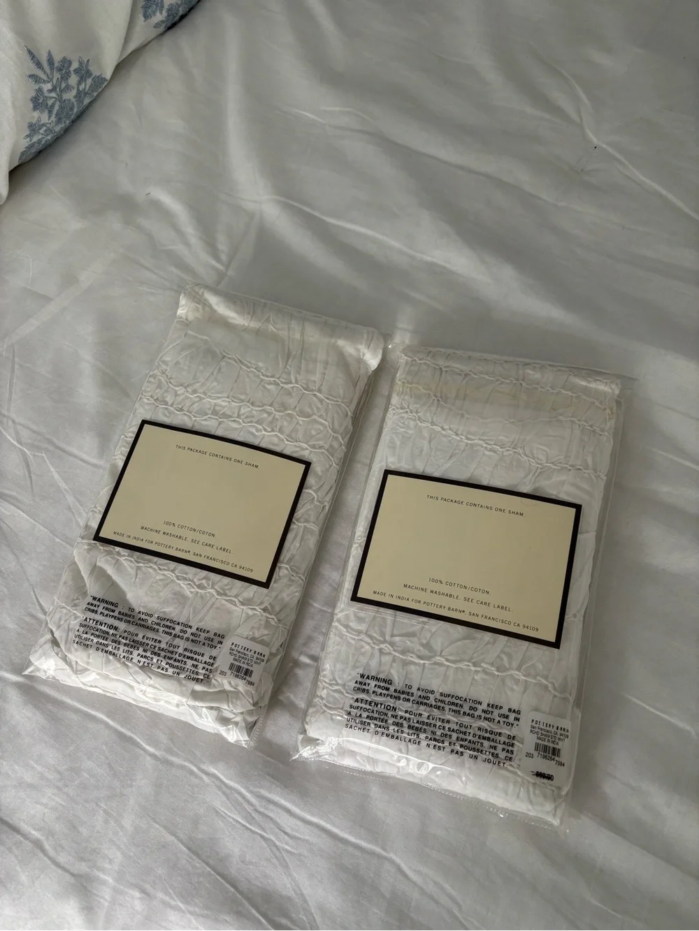 Pottery Barn Soft White/Ivory Standard Pillow Shams
